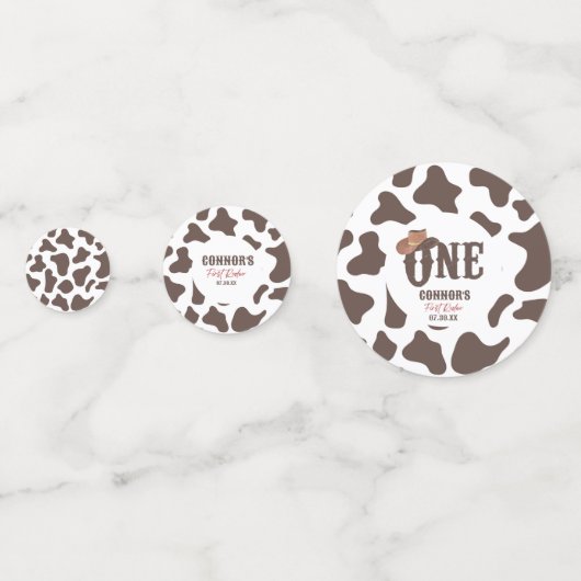 Cowboy Pet ONE Eerste Rodeo 1e Verjaardagsfeest Confetti (Achterkanten)