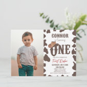 Cowboy Pet ONE Eerste Rodeo 1e Verjaardagsfeest Kaart (Staand voorkant)