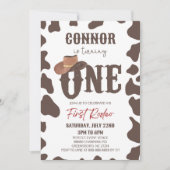 Cowboy Pet ONE Eerste Rodeo 1e Verjaardagsfeest Kaart (Voorkant)