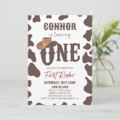 Cowboy Pet ONE Eerste Rodeo 1e Verjaardagsfeest Kaart (Staand voorkant)