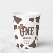 Cowboy Pet ONE Eerste Rodeo 1e Verjaardagsfeest Papieren Bekers (Achterkant)