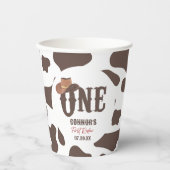 Cowboy Pet ONE Eerste Rodeo 1e Verjaardagsfeest Papieren Bekers (Voorkant)