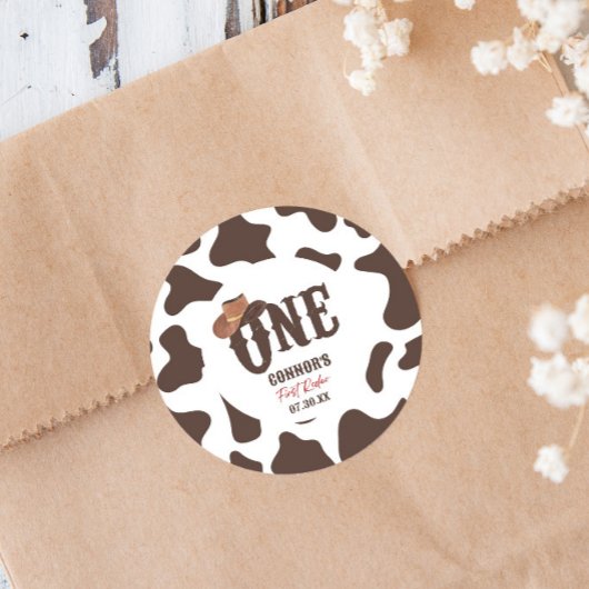 Cowboy Pet ONE Eerste Rodeo 1e Verjaardagsfeest Ronde Sticker