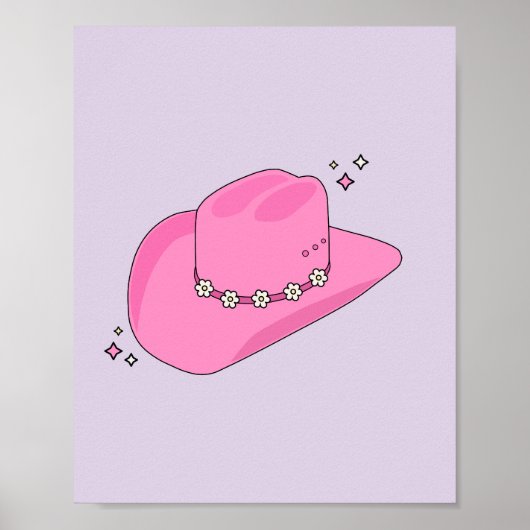 Cowboy Pet Preppy Paarse en roze Poster (Voorkant)