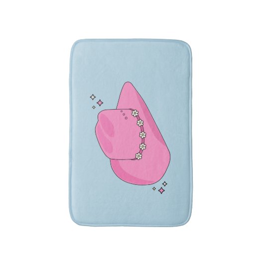 Cowboy Pet Preppy roze en blauw Badmat (Voorkant Verticaal)