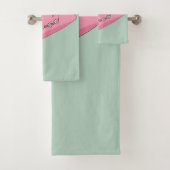 Cowboy Pet Preppy roze en groen Bad Handdoek (Insitu)