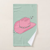 Cowboy Pet Preppy roze en groen Bad Handdoek (Handdoek)