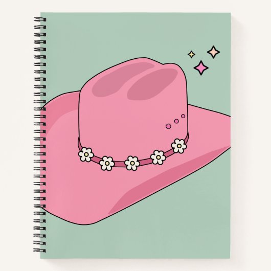 Cowboy Pet Preppy roze en groen Notitieboek (Voorkant)