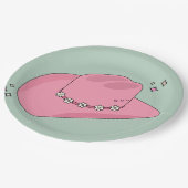 Cowboy Pet Preppy roze en groen Papieren Bordje (Gekanteld)