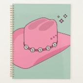 Cowboy Pet Preppy roze en groen Planner (Voorkant)