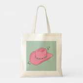 Cowboy Pet Preppy roze en groen Tote Bag (Achterkant)