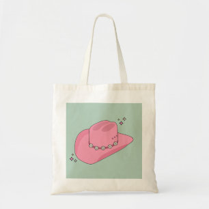 Cowboy Pet Preppy roze en groen Tote Bag