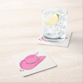 Cowboy Pet Preppy Roze Kartonnen Onderzetters (Insitu)