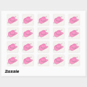 Cowboy Pet Preppy Roze Vierkante Sticker (Vel)