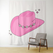 Cowboy Pet Preppy Roze Wandkleed (In situ)