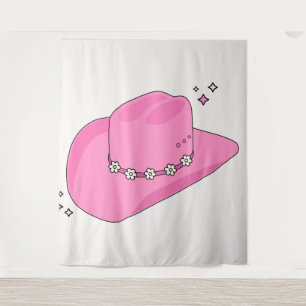 Cowboy Pet Preppy Roze Wandkleed