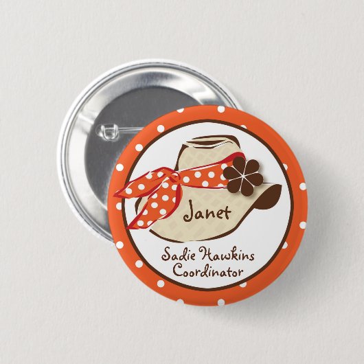 Cowboy Pet Ronde Button 5,7 Cm (Voorkant /achterkant)