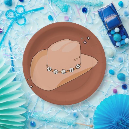 Cowboy Pet Rust Terracotta Papieren Bordje (Feest)