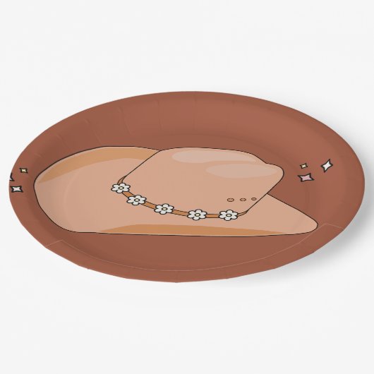 Cowboy Pet Rust Terracotta Papieren Bordje (Gekanteld)