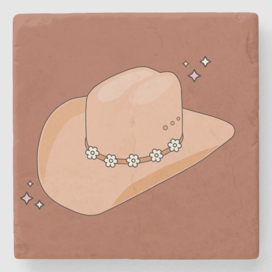 Cowboy Pet Rust Terracotta Stenen Onderzetter (Voorkant)