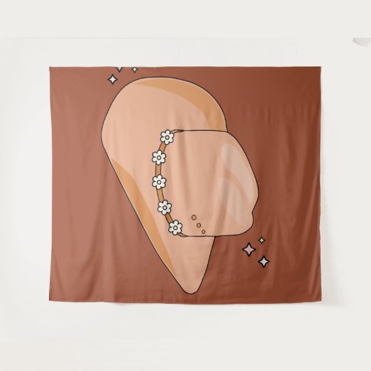 Cowboy Pet Rust Terracotta Wandkleed (Voorkant (horizontaal))