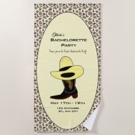 Cowboy Pet Schoenen Patroon Bachelorette Party Strandlaken