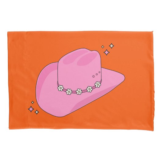 Cowboy Pet Sinaasappel en roze Kussensloop (Voorkant)