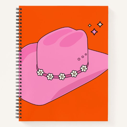 Cowboy Pet Sinaasappel en roze Notitieboek (Voorkant)