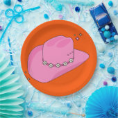 Cowboy Pet Sinaasappel en roze Papieren Bordje (Feest)