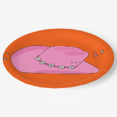 Cowboy Pet Sinaasappel en roze Papieren Bordje (Gekanteld)