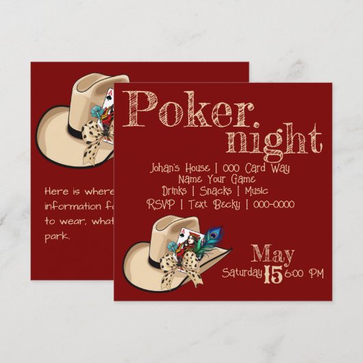 Cowboy Pet Spelen Kaart en Pauw Veer (Voorkant / Achterkant)