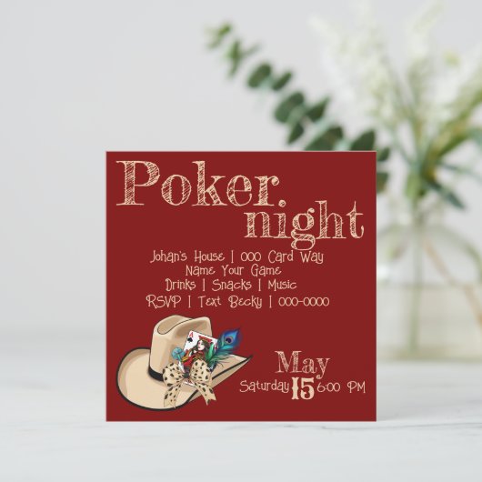 Cowboy Pet Spelen Kaart en Pauw Veer (Staand voorkant)