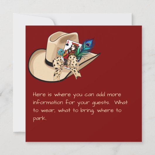 Cowboy Pet Spelen Kaart en Pauw Veer (Achterkant)