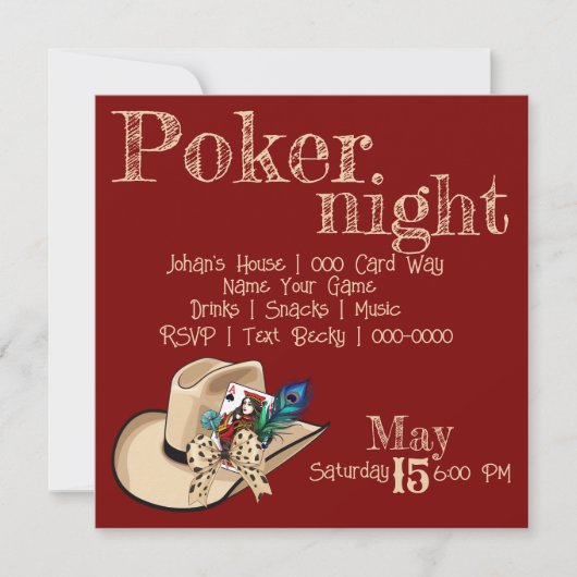 Cowboy Pet Spelen Kaart en Pauw Veer (Voorkant)