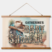 Cowboy pet stetson Texas baby shower Hangend Wandkleed (Voorkant)