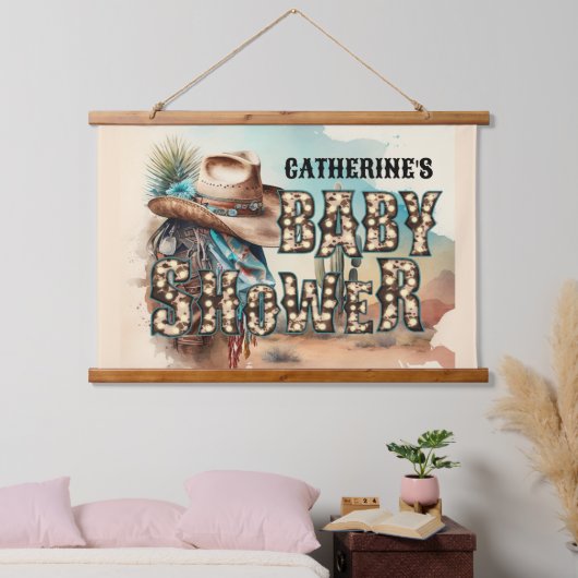 Cowboy pet stetson Texas baby shower Hangend Wandkleed (Slaapkamer)