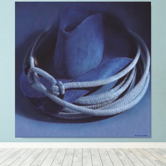 Cowboy Pet Stretted Canvas Print (Insitu (Houten vloer))