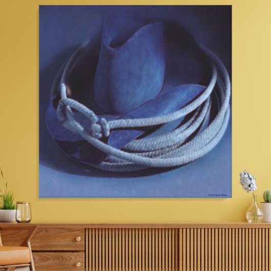 Cowboy Pet Stretted Canvas Print (Insitu (Woonkamer))