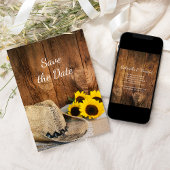Cowboy Pet Sunflower Barn Wedding Save the Date Kaart