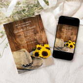 Cowboy Pet, Sunflower Barn Wood Engagement Party Kaart