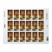 Cowboy Pet Sunflower Barn Wood Weddenschap Etiket (Full Sheet)