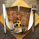 Cowboy Pet Sunflower Barn Wood Weddenschap Menu