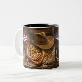 Cowboy Pet Two-Tone Coffee Mok (Voorkant links)