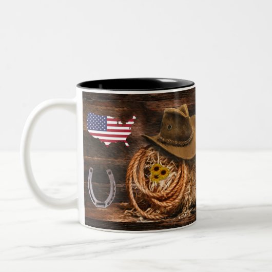 Cowboy Pet Two-Tone Coffee Mok (Links)