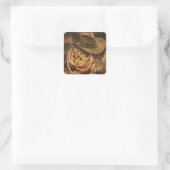 Cowboy Pet Vierkante Sticker (Tas)