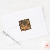 Cowboy Pet Vierkante Sticker (Envelop)