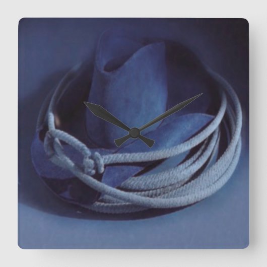 Cowboy Pet Wall Clock Vierkante Klok (Voorkant)