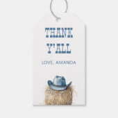 Cowboy Pet Western Blue Boy Baby shower Cadeaulabel (Voorkant)