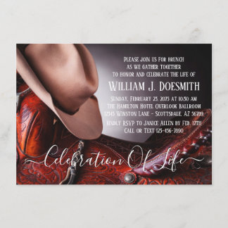 Cowboy Pet zadel begrafenis herdenkingsdienst Kaart