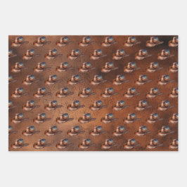 Cowboy Petten Laarzen Koeienhuid Houtleer Inpakpapier Vel